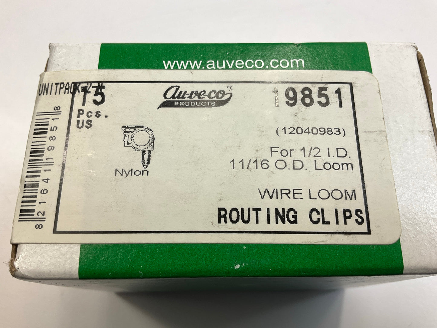 (15) Auveco 19851 Wire Loom Routing Clips