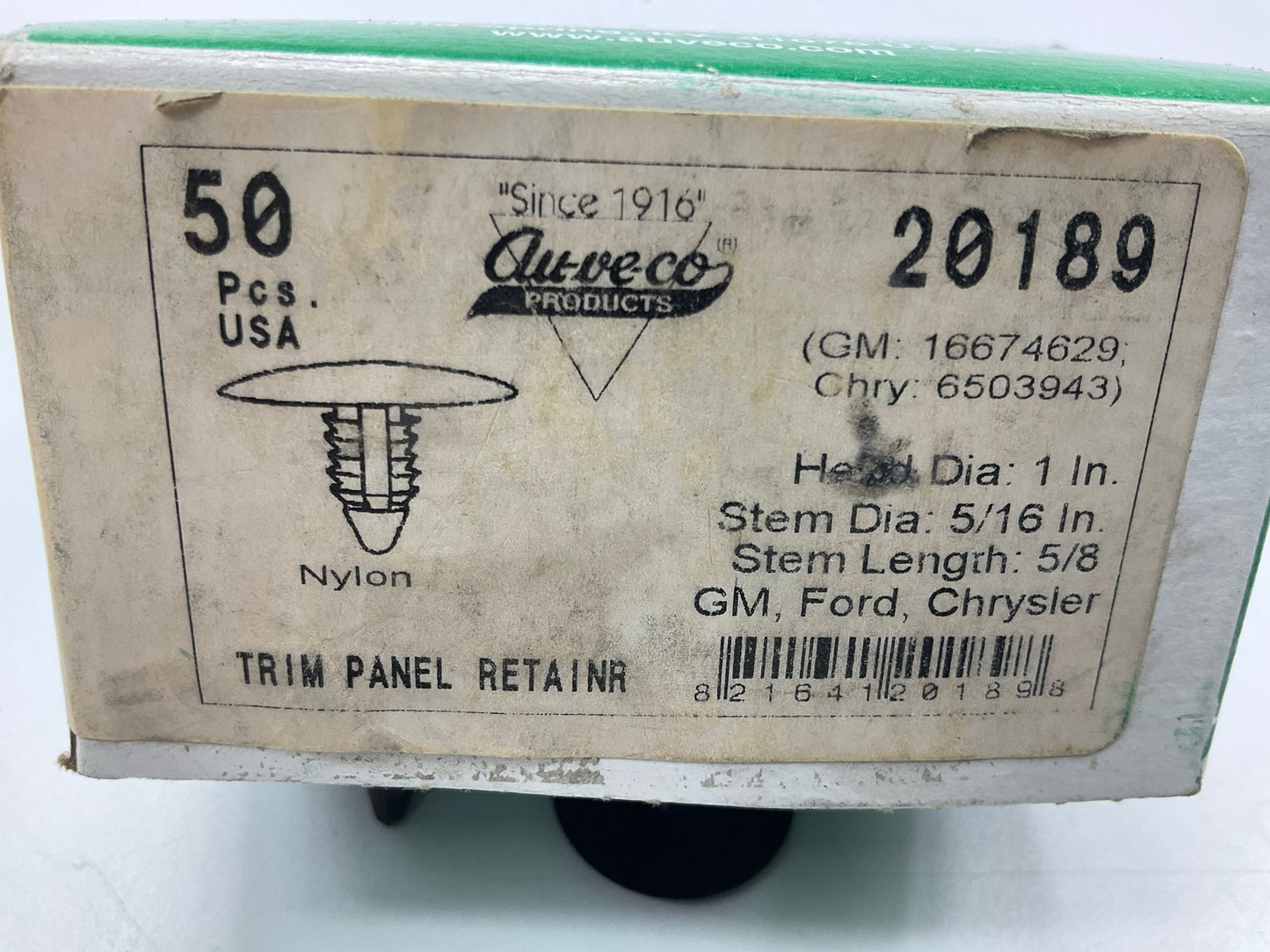 Auveco 20189 Trim Panel Retainer Qty 50