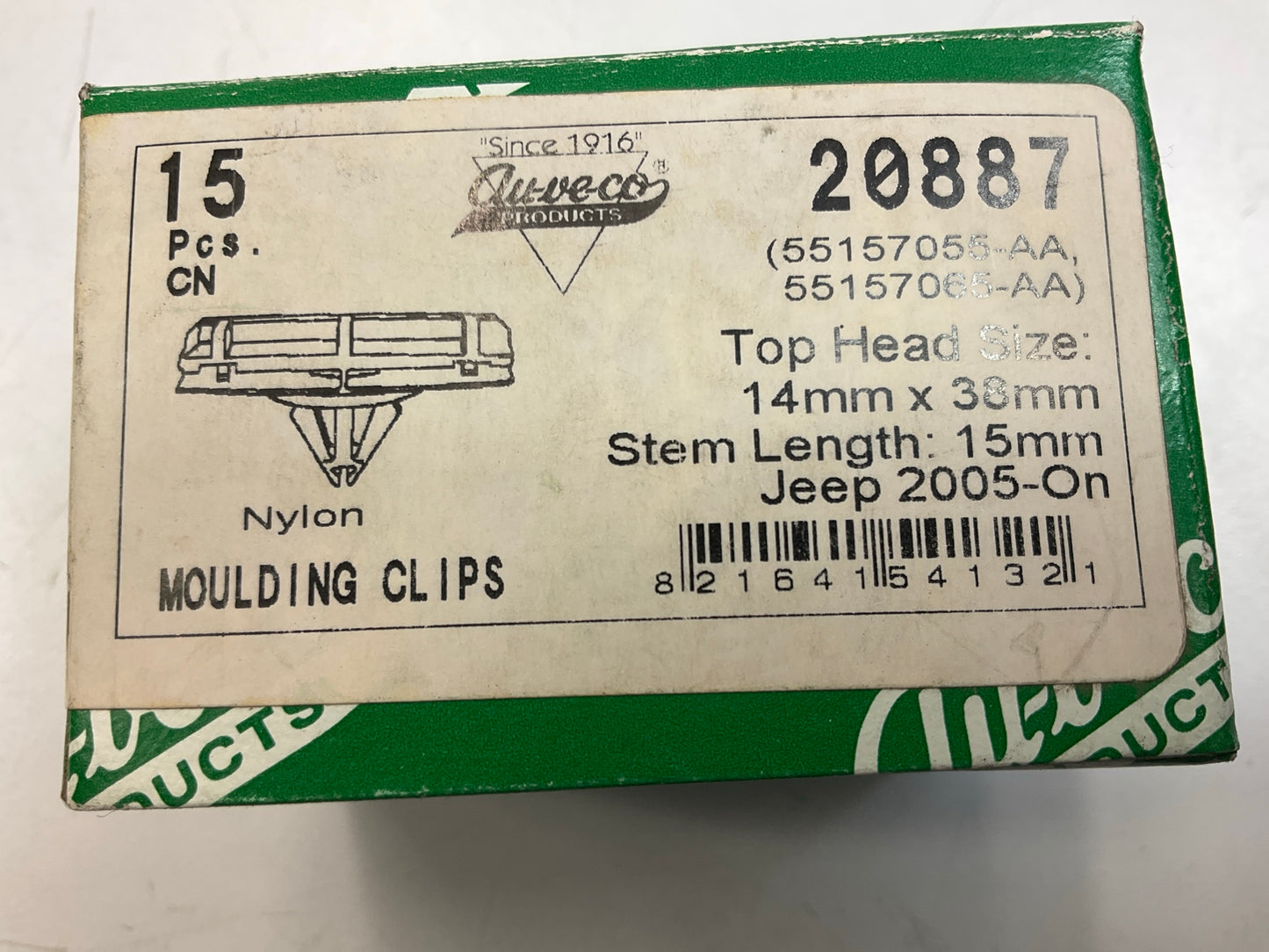 (15) Auveco 20887 Fender Flare Moulding Clip Qty 15