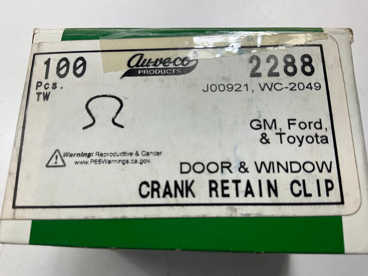 (10) Auveco 2288 Door Handle Window Crank Retaining Clips