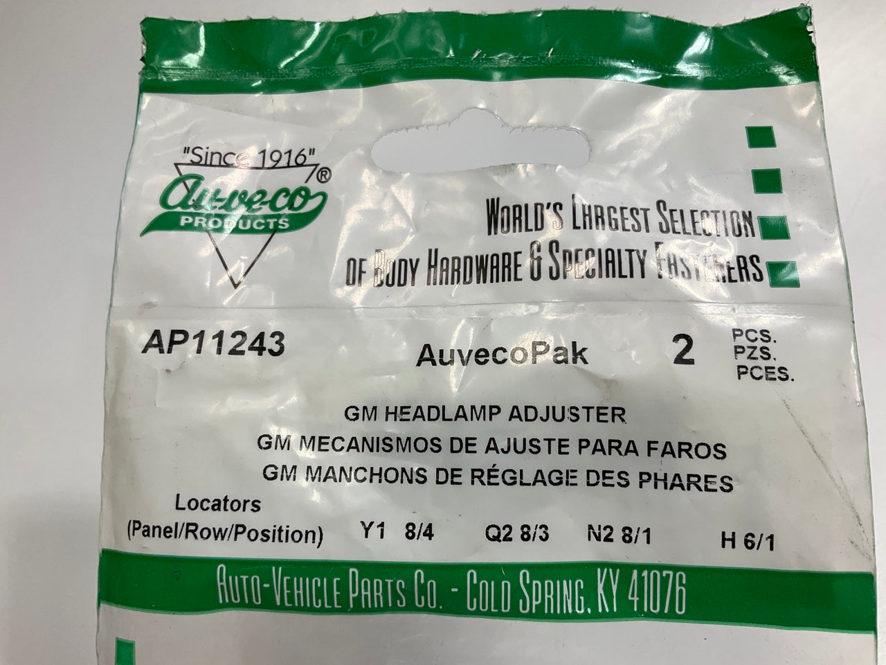 (2) Auveco AP11243 1/4-28 X 2'' GM Headlight Adjusting Screws