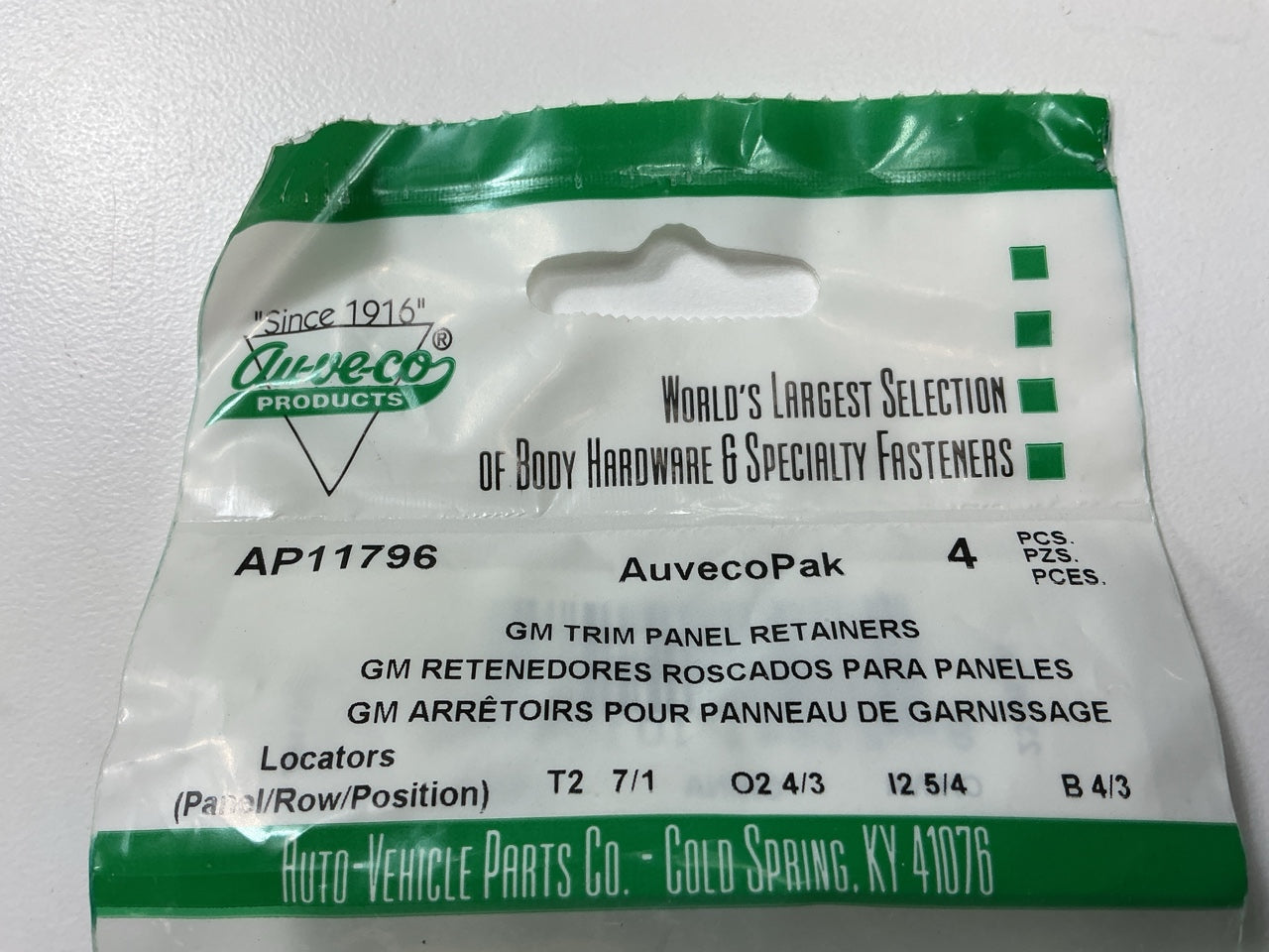 (8) Auveco AP11796 Door Trim Panel Retainer GM 1978- Up