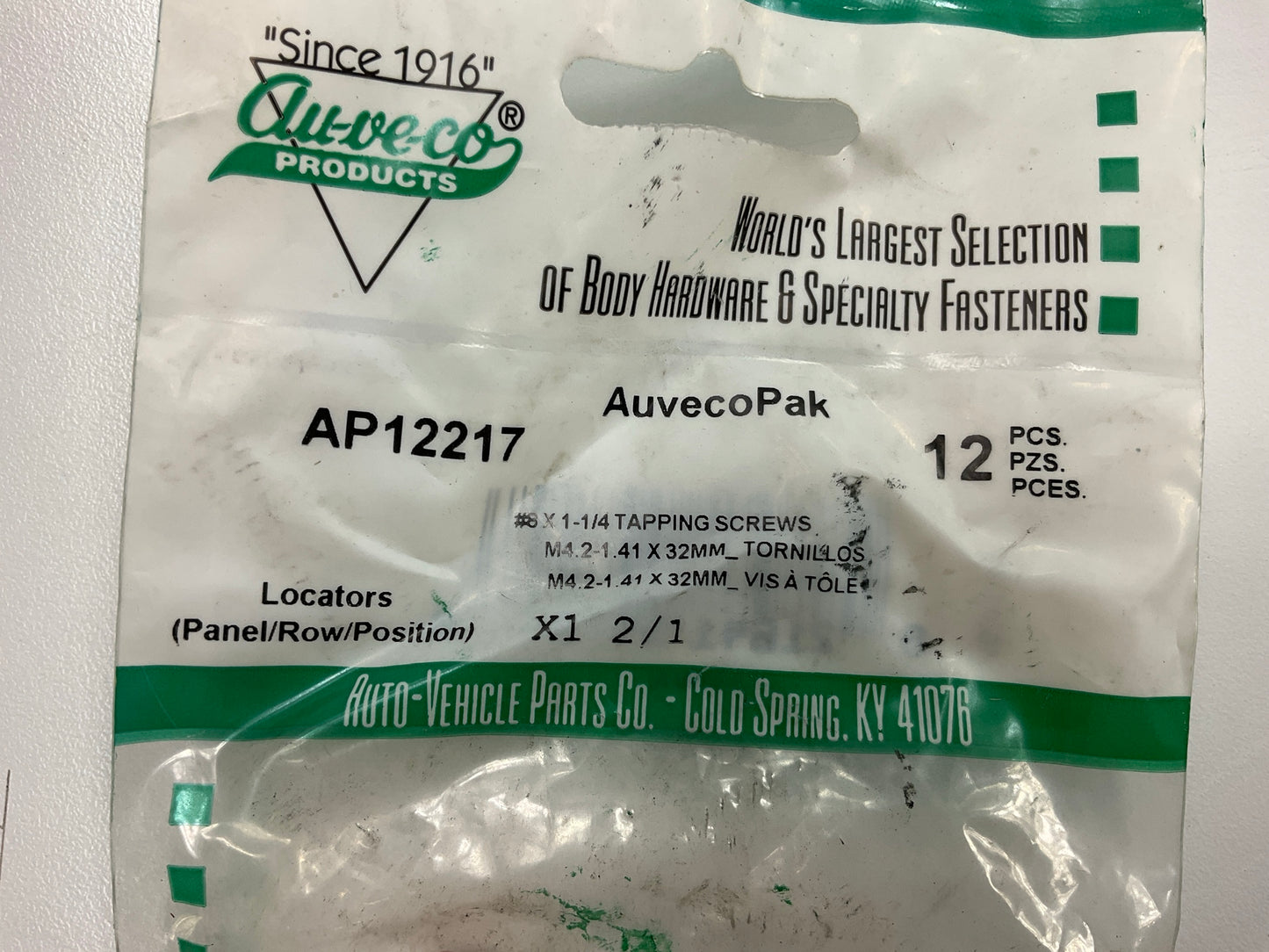 84 Auveco 12217 Black E-Coat Phillips Flat Washer Head Tapping Screws #8 X 1-1/4
