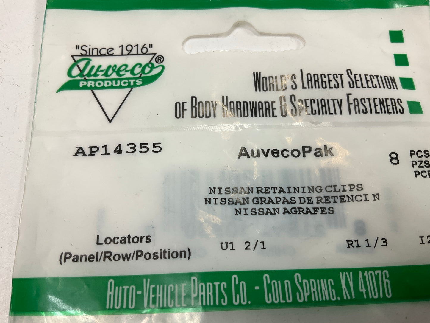 Auveco AP14355 Retaining Clip Bumper Seal Panel Retainer Plastic Qty 24