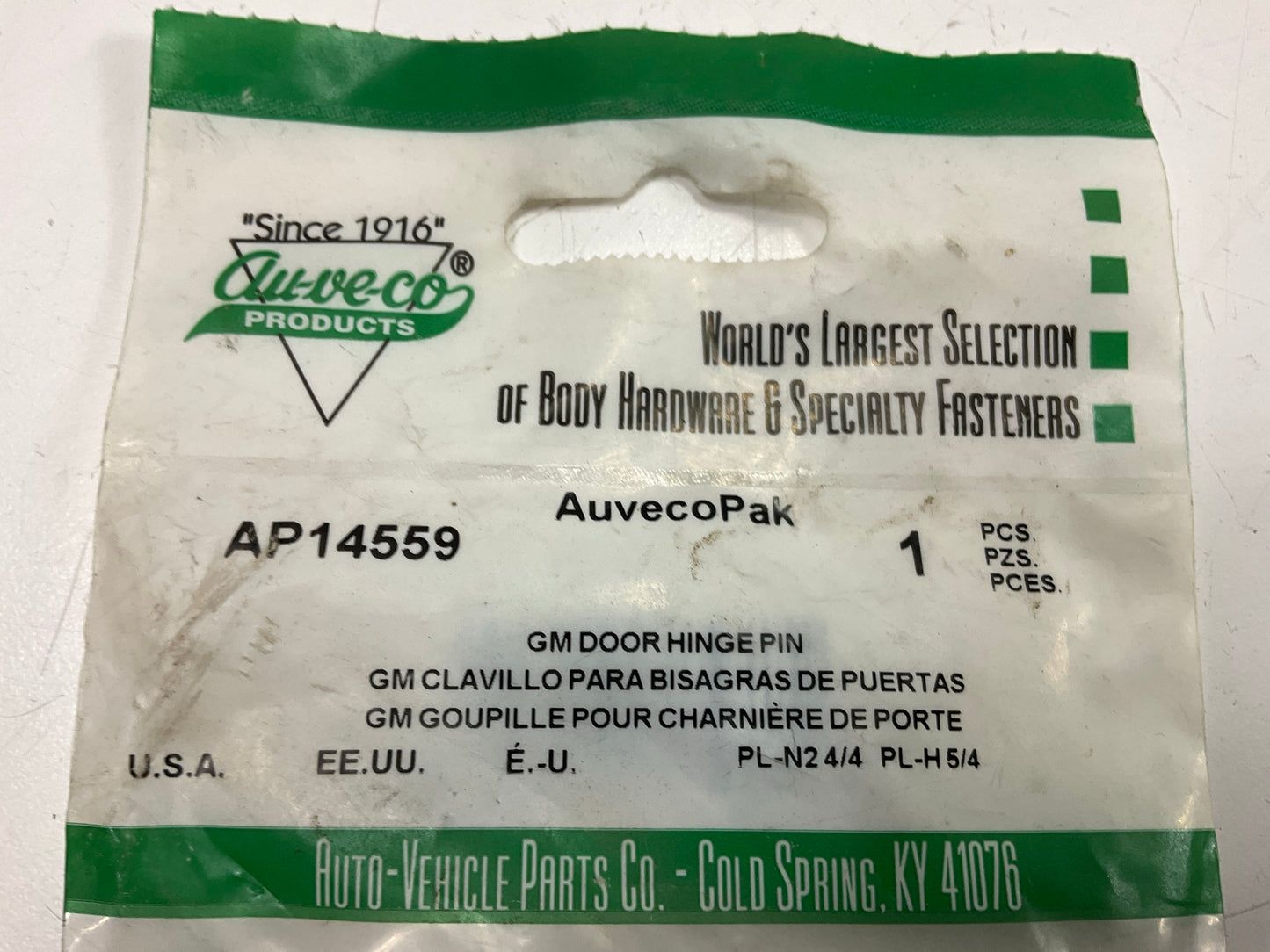 (10) Auveco AP14559 Door Hinge Pin 4-1/16'' X 11/32''