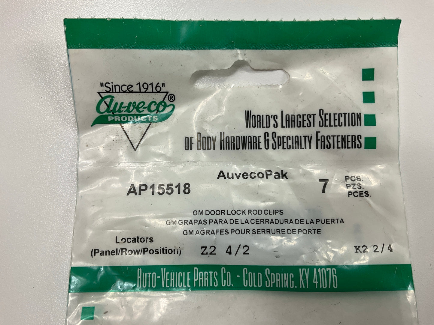 Auveco AP15518 Door Lock Rod Clip GM 1964-Up Qty 49