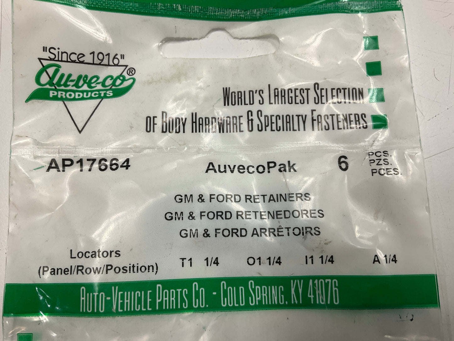 Auveco AP17664 Shield Retainer Battery Post Cable Shield Qty 120