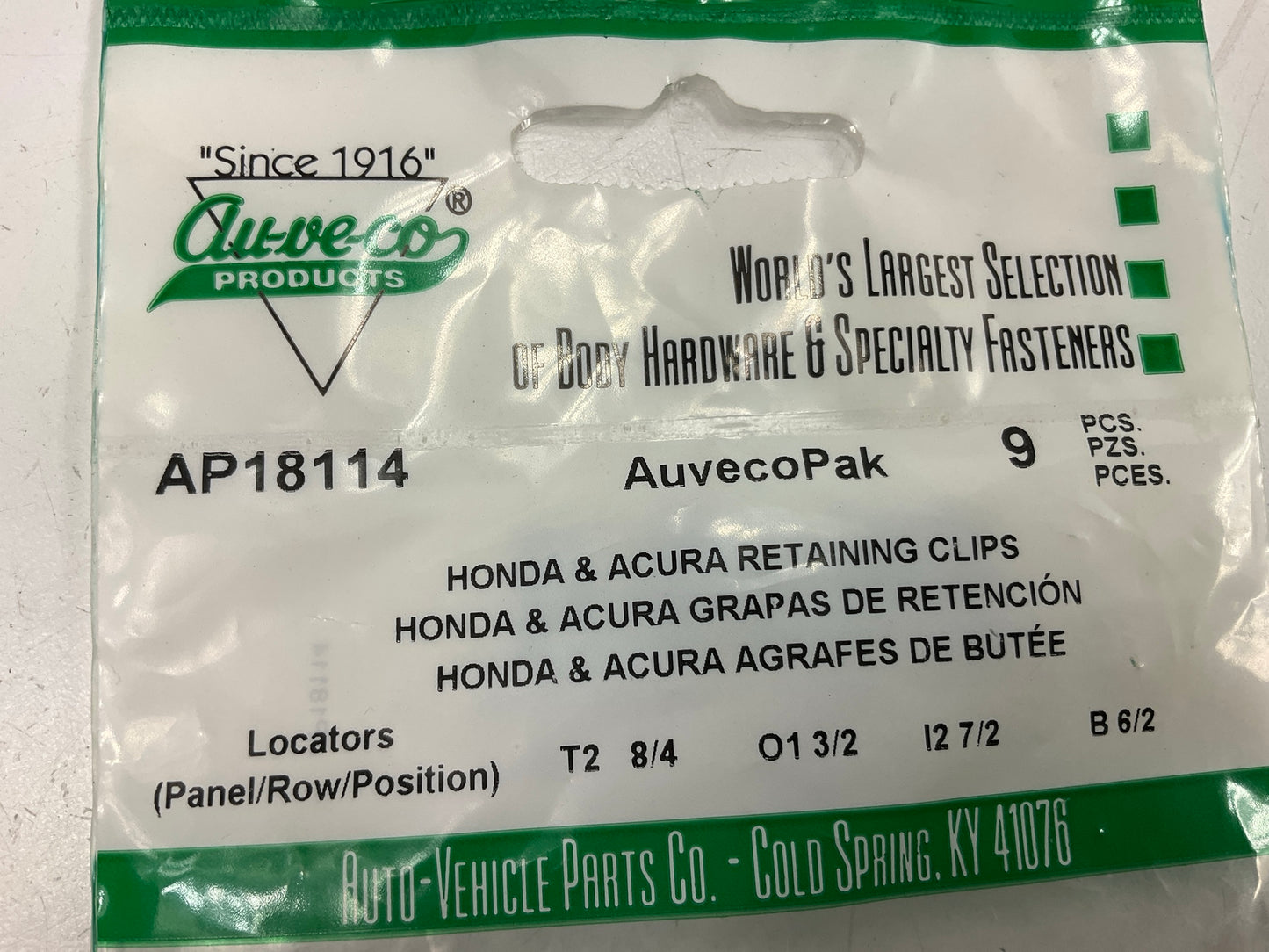 Auveco AP18114 Hood Insulation Retaining Clip Retainer Rivet Qty 63