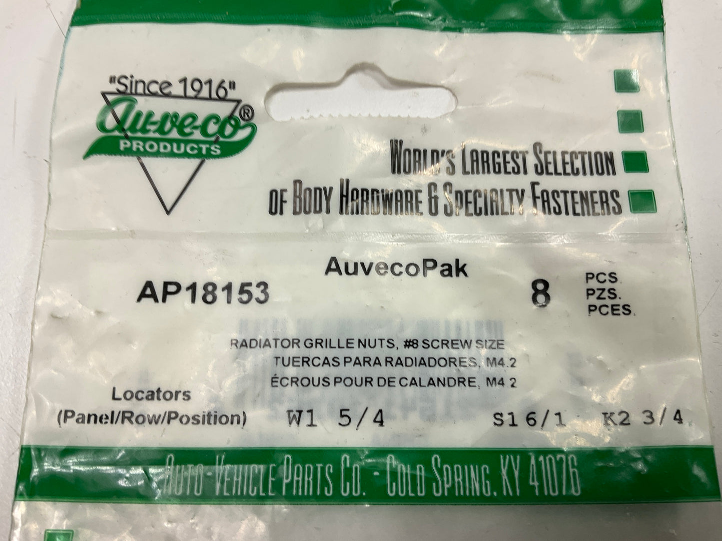 Auveco AP18153 Radiator Grille Nut #8 Screw Qty 32