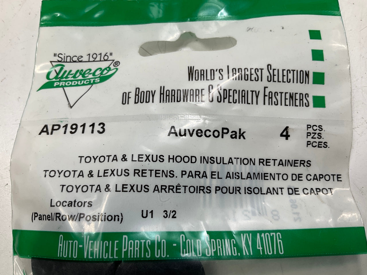 Auveco AP19113 Hood Insulation Retainer Toyota Supra 93 - Up Lexus 94 -89 Qty 80