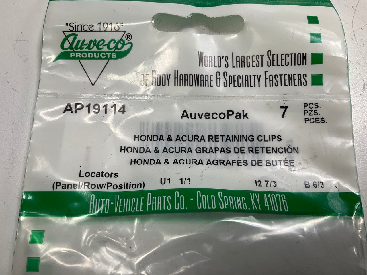 Auveco AP19114 Hood Trunk Moulding Retaining Clip Qty 105