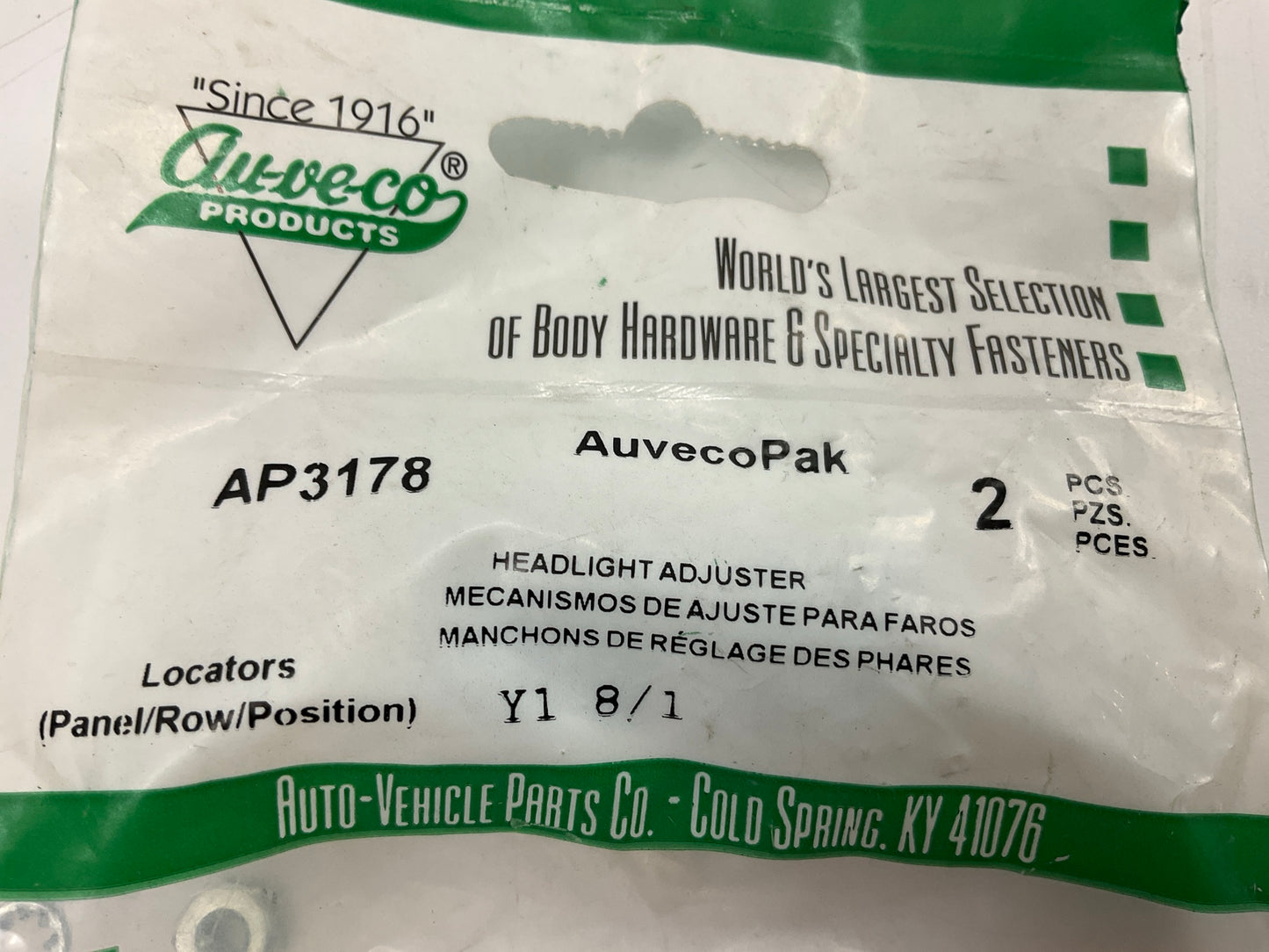 (14) Auveco AP3178 Headlight Adjusting Screw Nut Clip