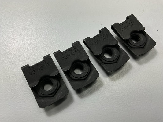 (4) Auveco AP5586 J-Type Cage Nut 1/4-20 Screw, 1/2'' Center Of Hole To Edge