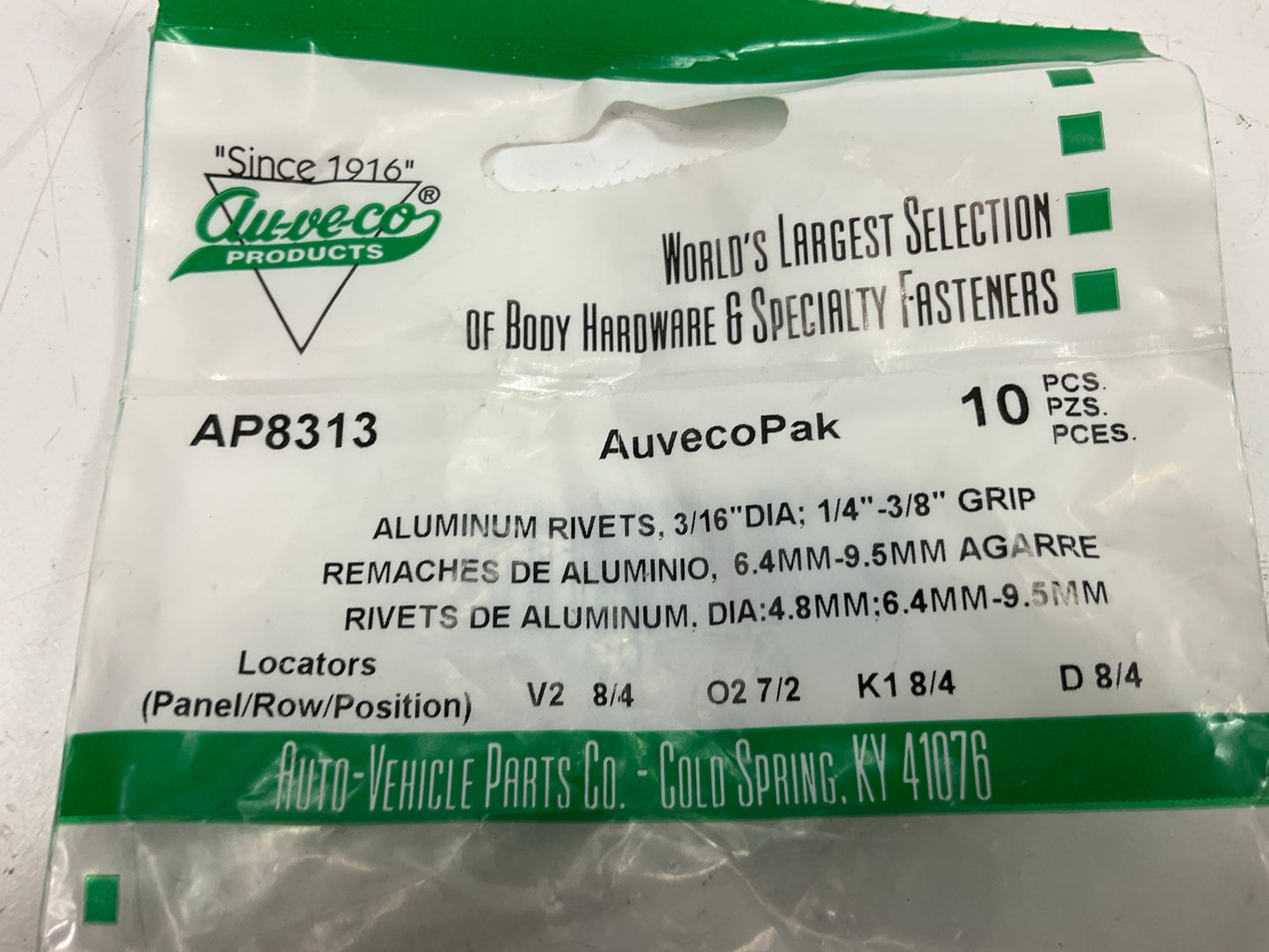 (20) Auveco AP8313 Pan-L Rivets, 9/16'' X 3/16, With 5/8'' Flange