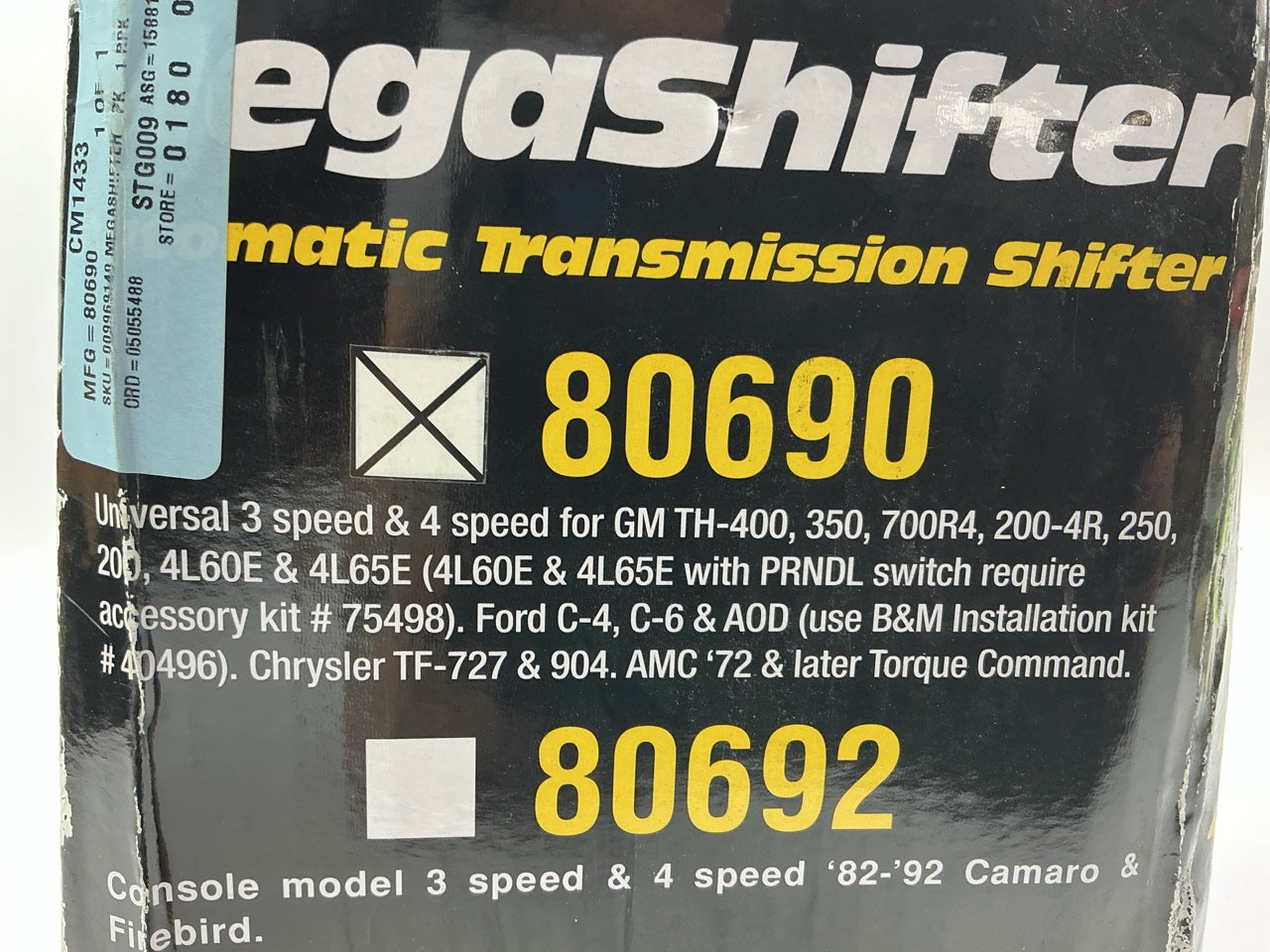 B&M 80690 Automatic Auto Ratchet Shifter - MegaShifter Universal 3 & 4-speed