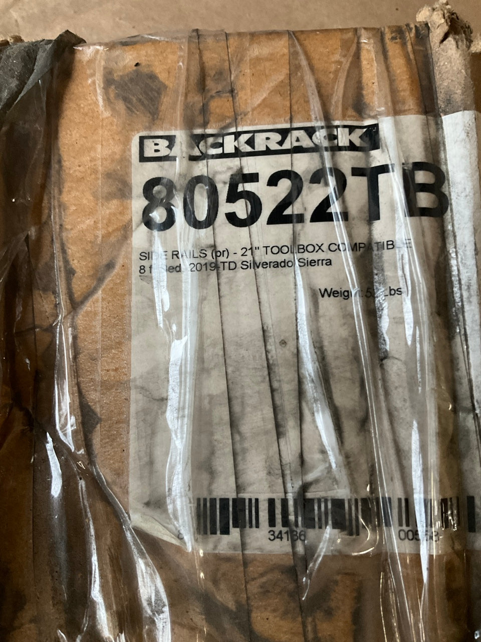 Backrack 80522TB Black Truck Bed Side Rails, For 8.2' Bed W/ 21'' Tool Box