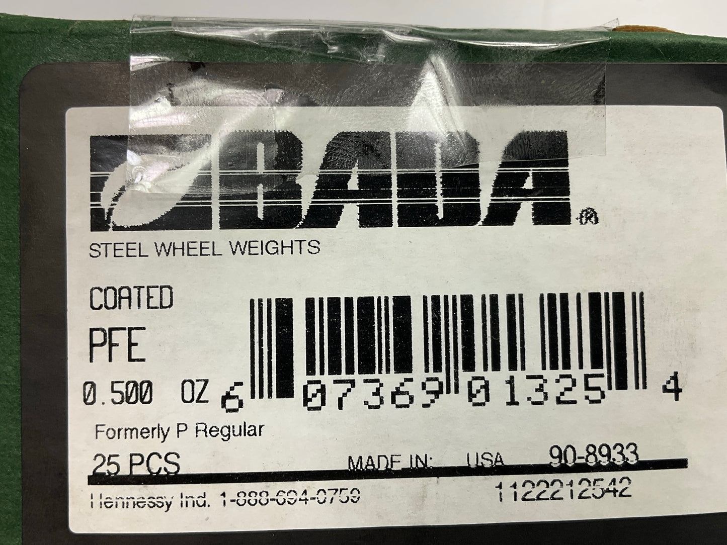 BADA PFE0500 Steel Wheel Balancing Weights .50 Oz Each, Box Of 25