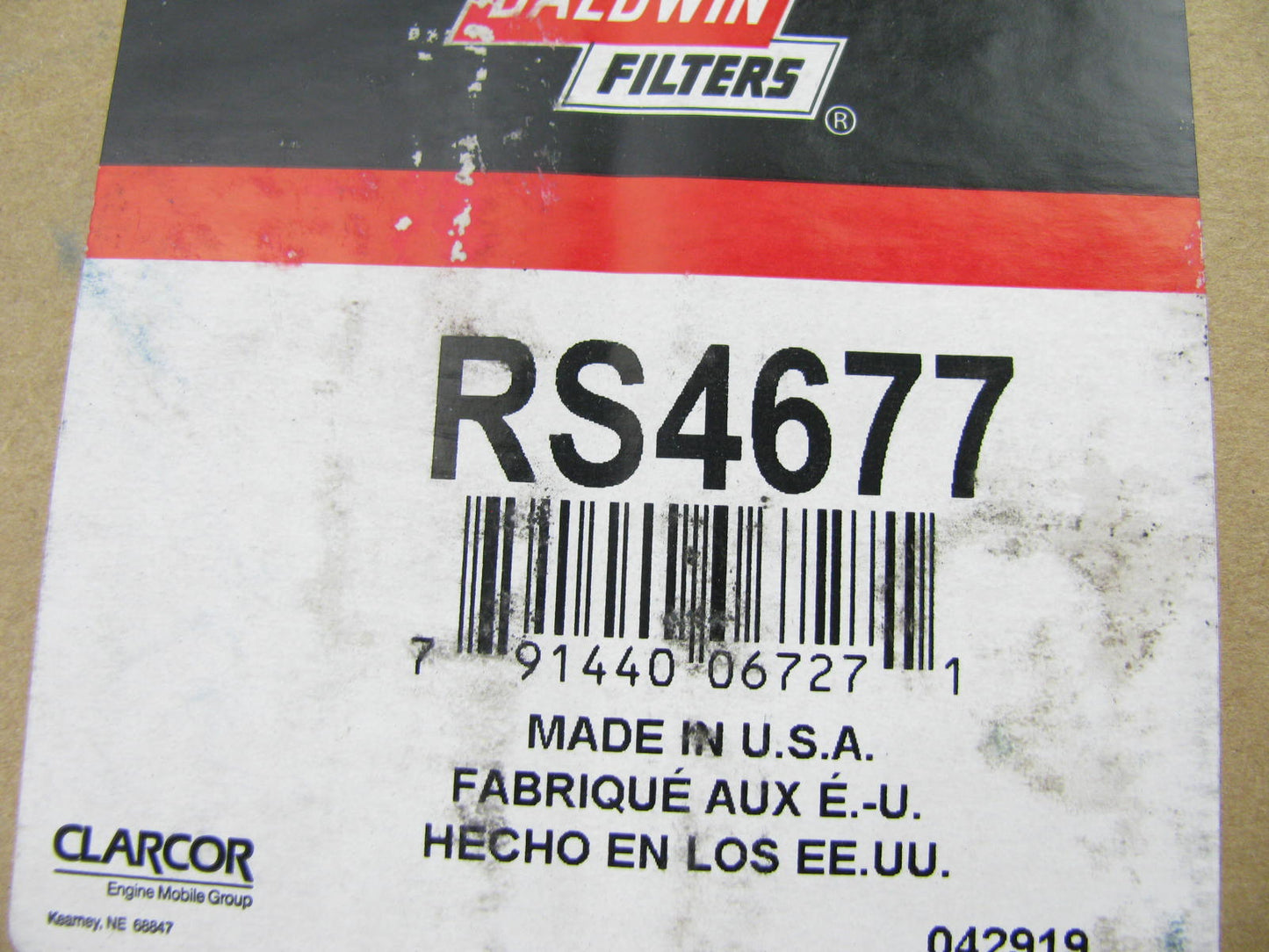 Baldwin RS4677 Inner Air Filter For John Deere Dozers & Loaders - 49139