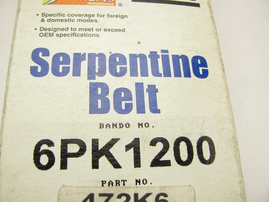 Bando 6PK1200 Serpentine Belt - 0.84'' X 47.50'' - 6 Ribs
