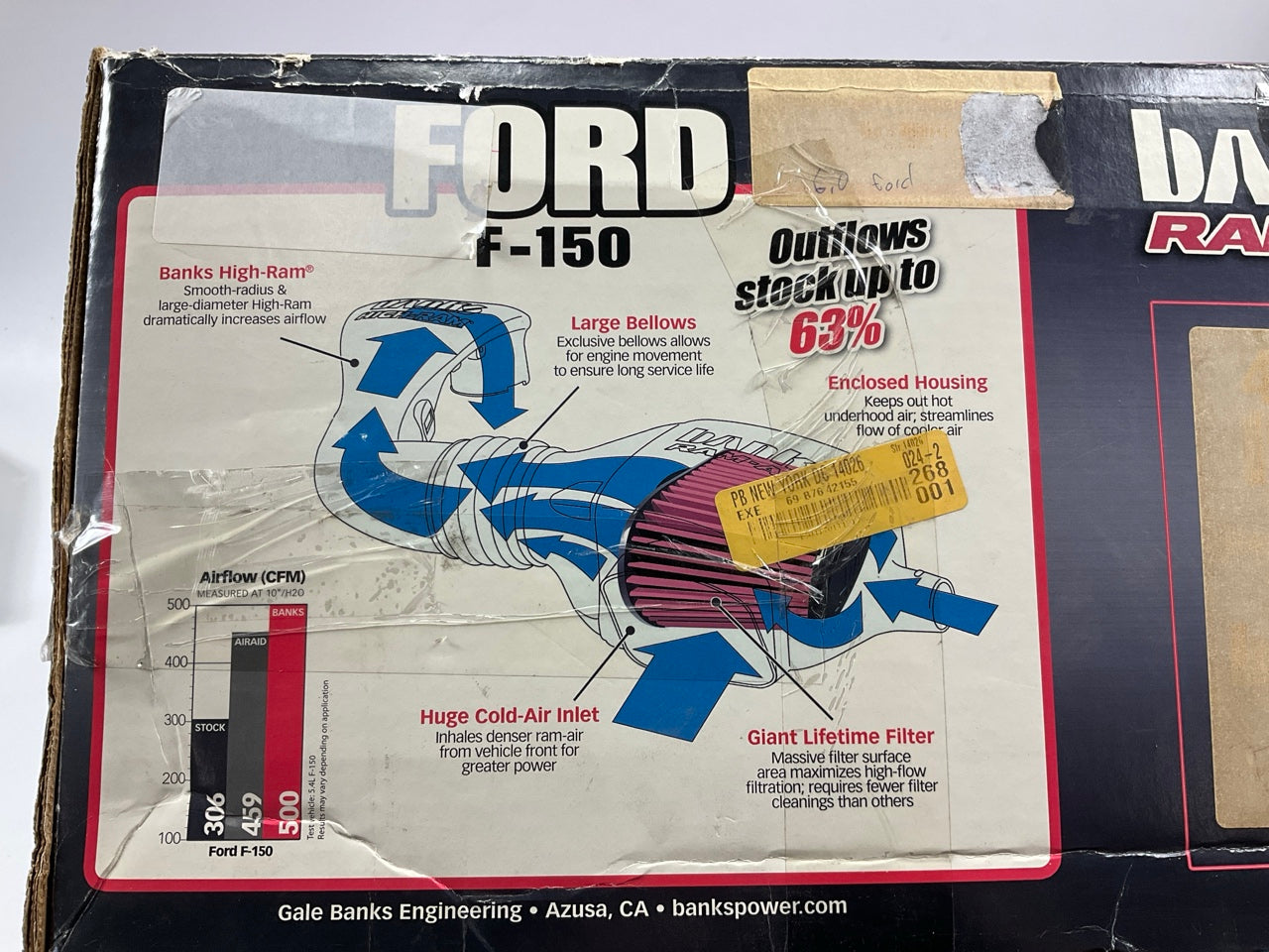 DAMAGED FILTER - Banks 42155 Cold Air Intake System 03-07 Ford 6.0L Powerstroke