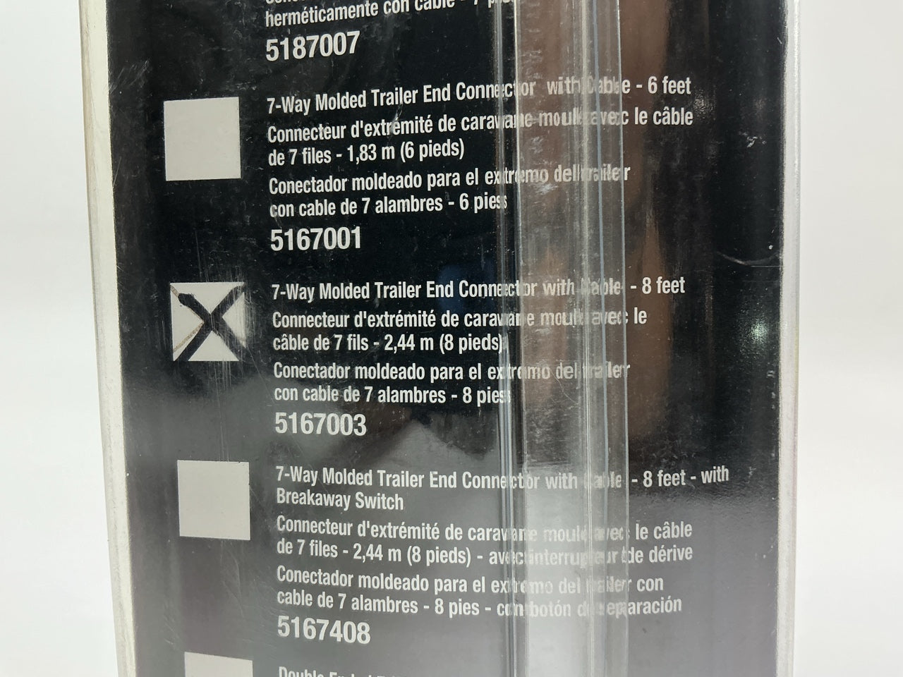 BARGMAN 5067003 7-Way Connector Trailer End Cable, 8' Length Wire 8 Feet