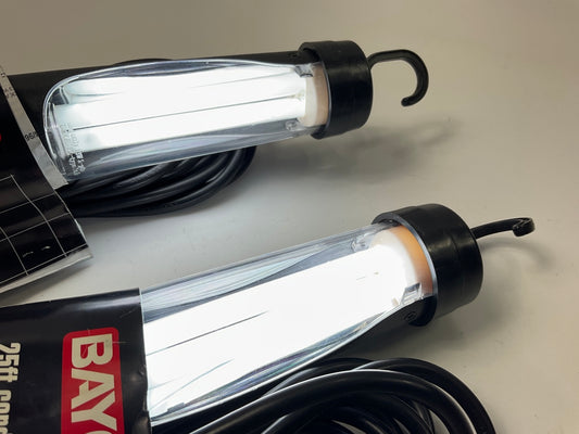 (2) Bayco SL563 Black Work Light Mechanic Lamp Fluorescent, 13 Watt - GREAT GIFT