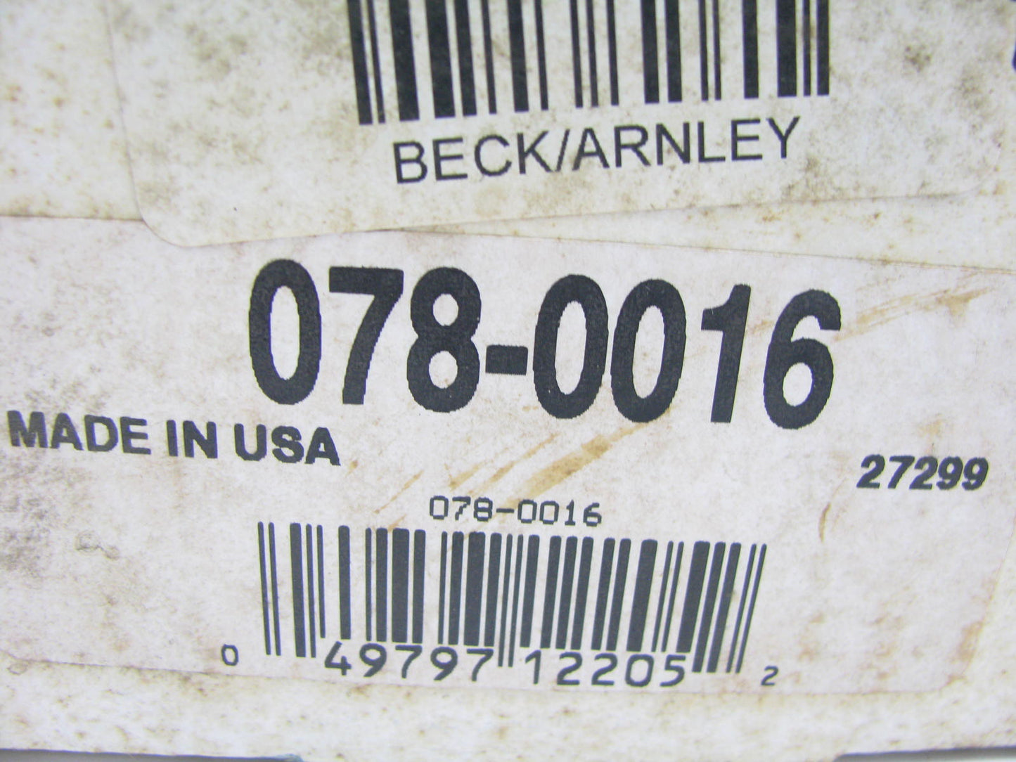 REMAN Beck Arnley 078-0016 Brake Master Cylinder W/ O Reservoir 76-79 Corolla