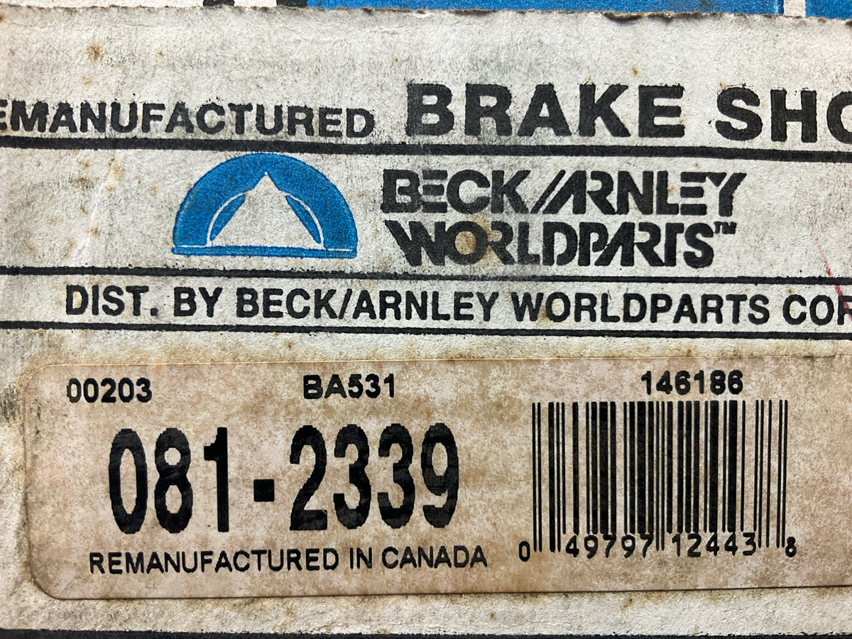 REMAN. Beck Arnley 081-2339 Rear Drum Brake Shoe Set For 1983-1990 Toyota Tercel