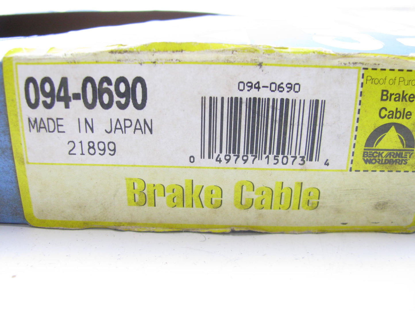 Beck Arnley 0940690 Rear Right Parking Brake Cable 1979-82 Honda Prelude