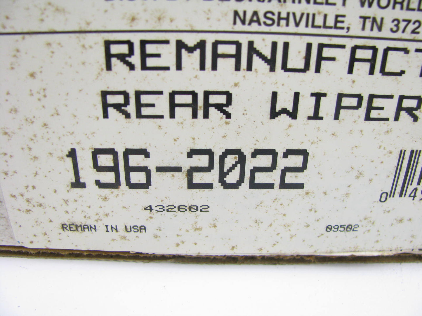 Beck Arnley 196-2022 Remanufactured Rear Back Glass Window Wiper Motor