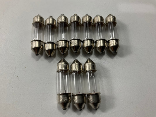 (10) Beck Arnley 213-1579 Light Bulbs 3W, 7mm Base, 8mm Globe, 28.50mm Length