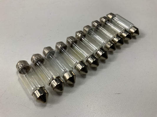 (10) Beck Arnley 213-1583 Light Bulbs 12V 10W, 8mm Base, 38mm Length