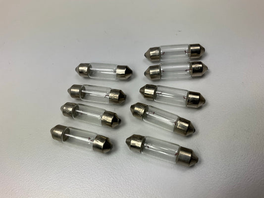 (9) Vintage Beck Arnley 213-1586 Dome Lamp Light Bulbs, 6 Volts, 3 Watts 6V