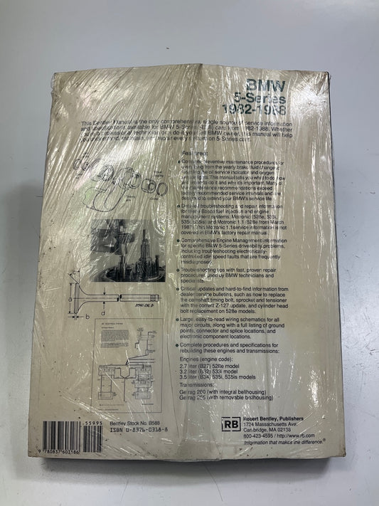 Beck Arnley Bentley B588 Repair Shop Manual 1982-1988 BMW E28 528e 535i 535is