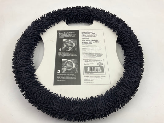 Bell 97047-9DI Shaggy BLACK Steering Wheel Cover W/Hyperflex Core 14.5-15.5''