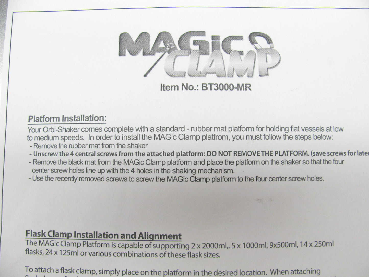 Benchmark BT3000MR Magic Clamp Universal Platform For Flasks Tube Racks, 14''x12''