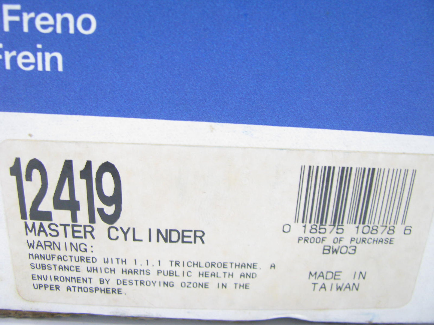 Bendix 12419 Manual Transmission Clutch Master Cylinder
