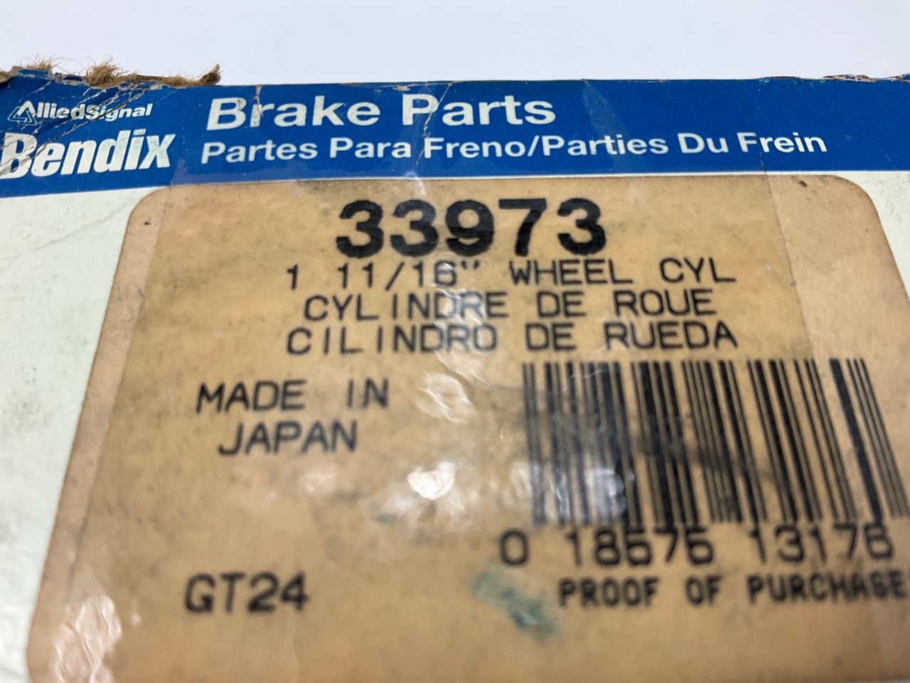 Bendix 33973 Front Left Rearward Drum Brake Wheel Cylinder For 1986-1993 NPR