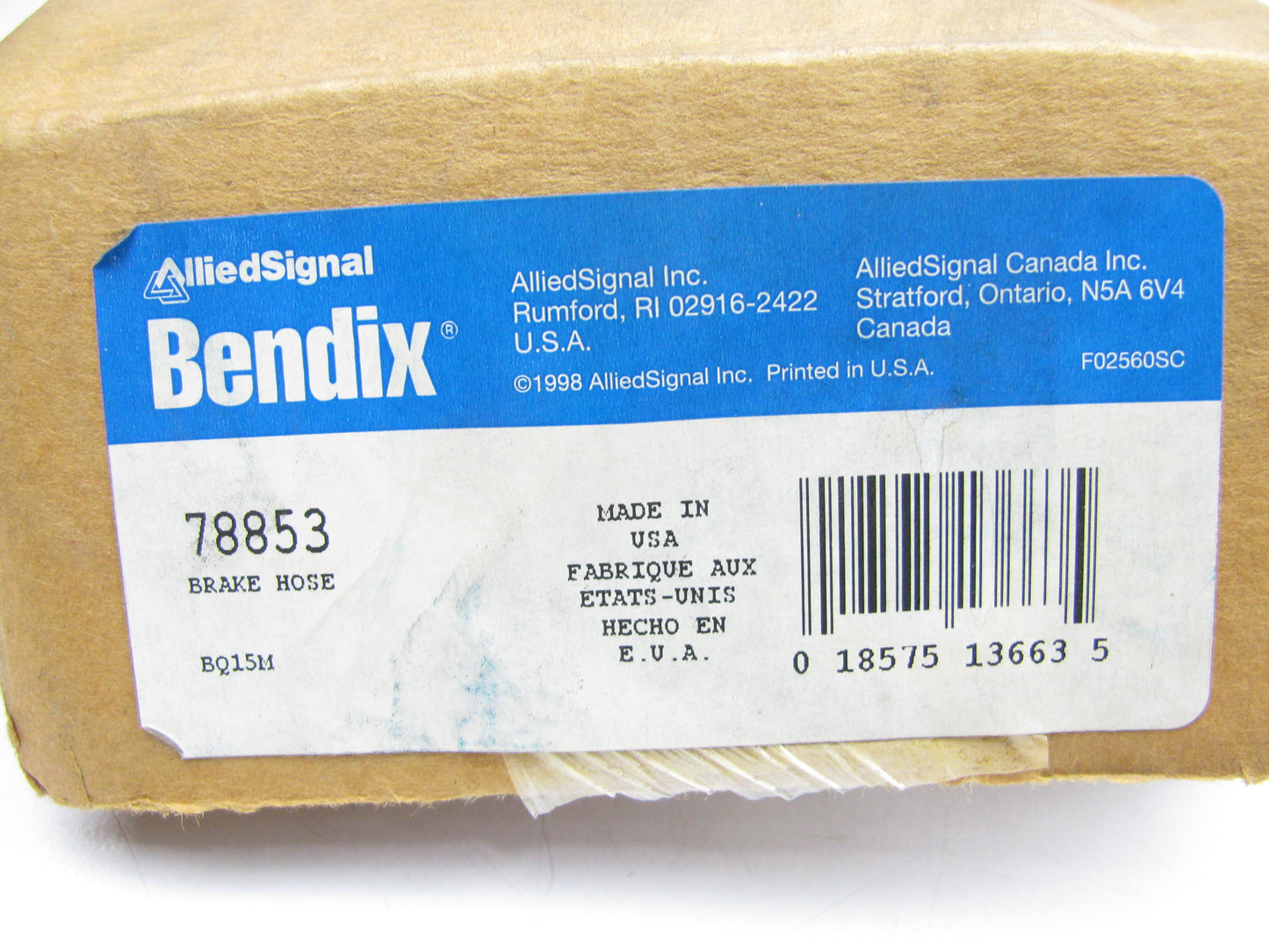 Bendix 78853 Front Brake Hose For 1997-2002 Kodiak, Topkick