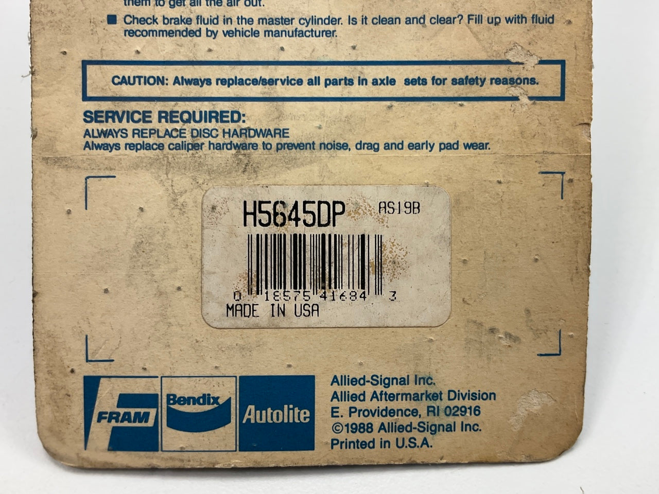 Bendix H5645DP Front Brake Hardware Kit