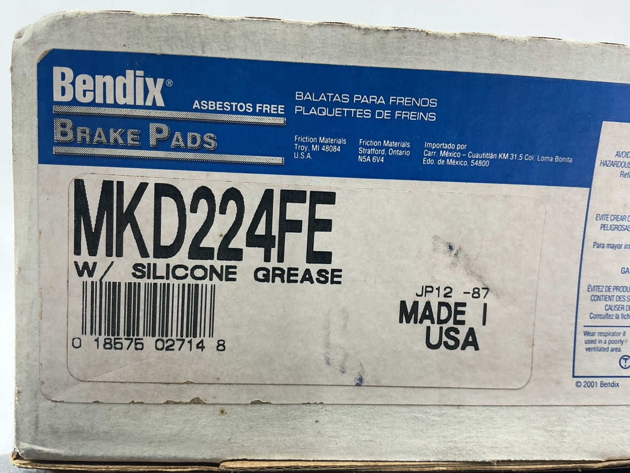 Bendix MKD224FE Front Disc Semi-Metallic Brake Pads