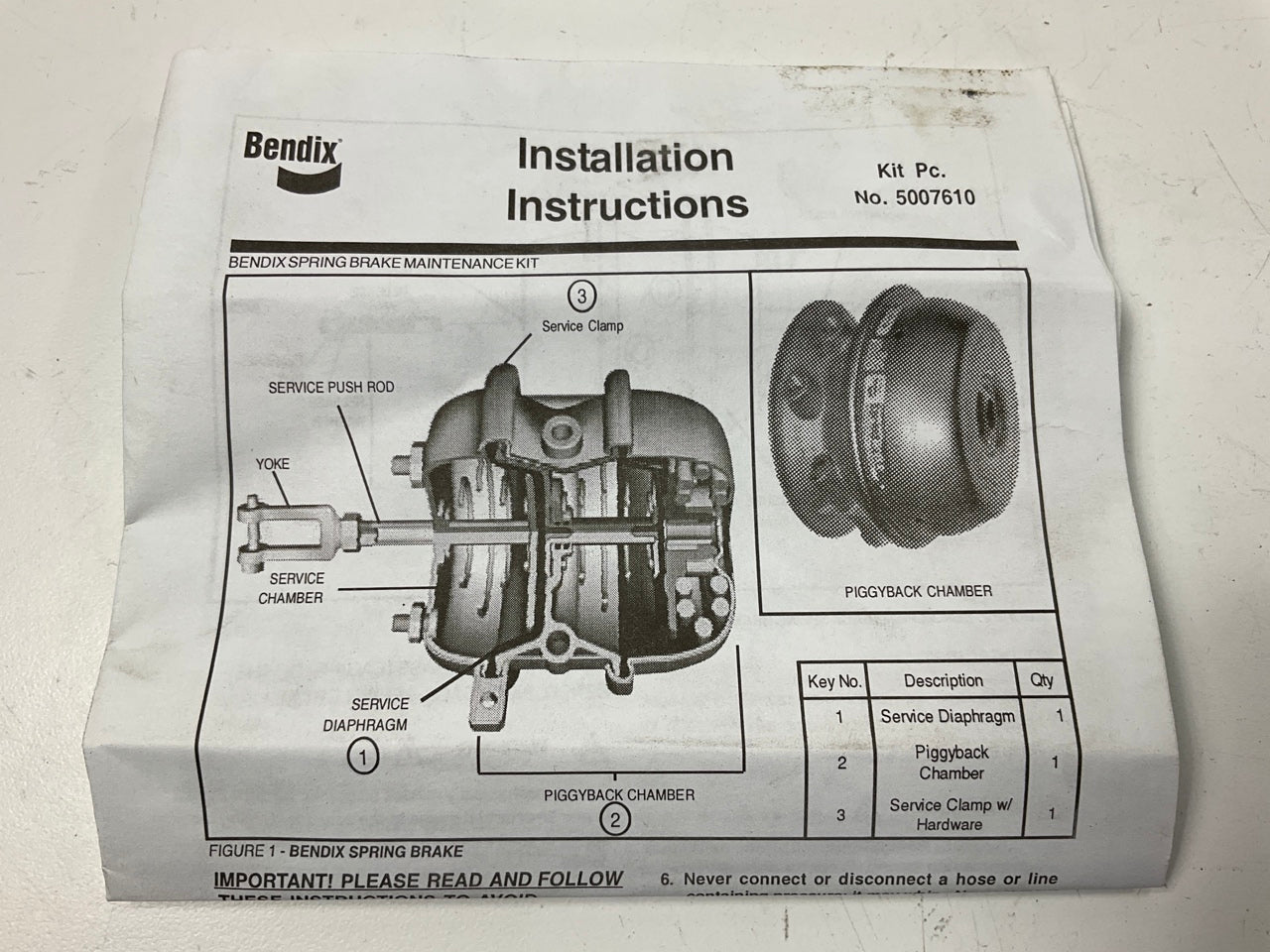 Bendix Nt3030STD-Kit - Spring Brake Piggyback Kit