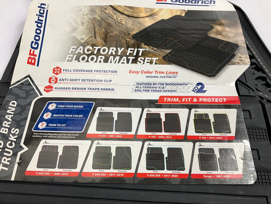 BF Goodrich FL58110-4 Black Ford Truck Front Rubber Floor Mats Set, Cut-to-Fit