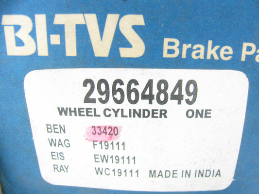 (2) Bi-tvs 29664849 Drum Brake Wheel Cylinder - Rear Left / Right