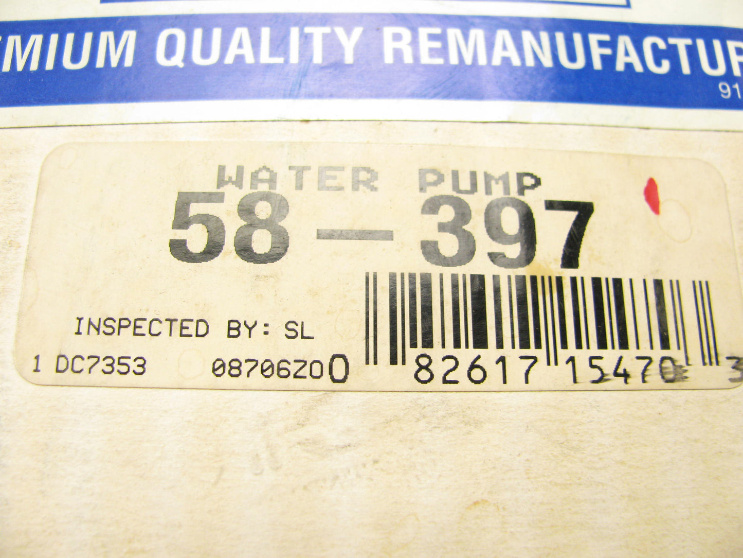 REMAN Big A 58-397 Water Pump - 1966-1978 Chevy C50, C60 6.0L 7.0L Gas Truck V8