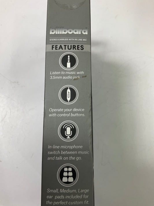 Billboard BB570 Stereo Earbuds With In-Line Mic