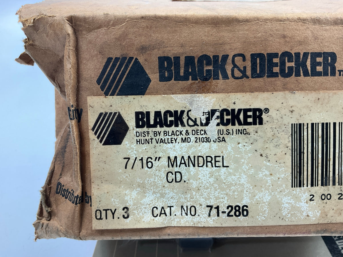 (3) Black & Decker 71-286 Hole Saw Mandrel 1/2'' Shank - 1-1/4''-2-1/2'' Saw Range