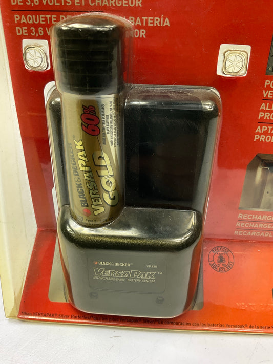 Black And Decker VP142 Gold Versapak Battery & Charger Dual Starter Pack - 3.6V