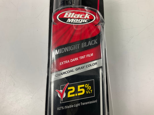 Black Magic 5044819 Midnight Black Charcoal Gray Tint Film 2.5% VLT 2Ft X 6.5ft