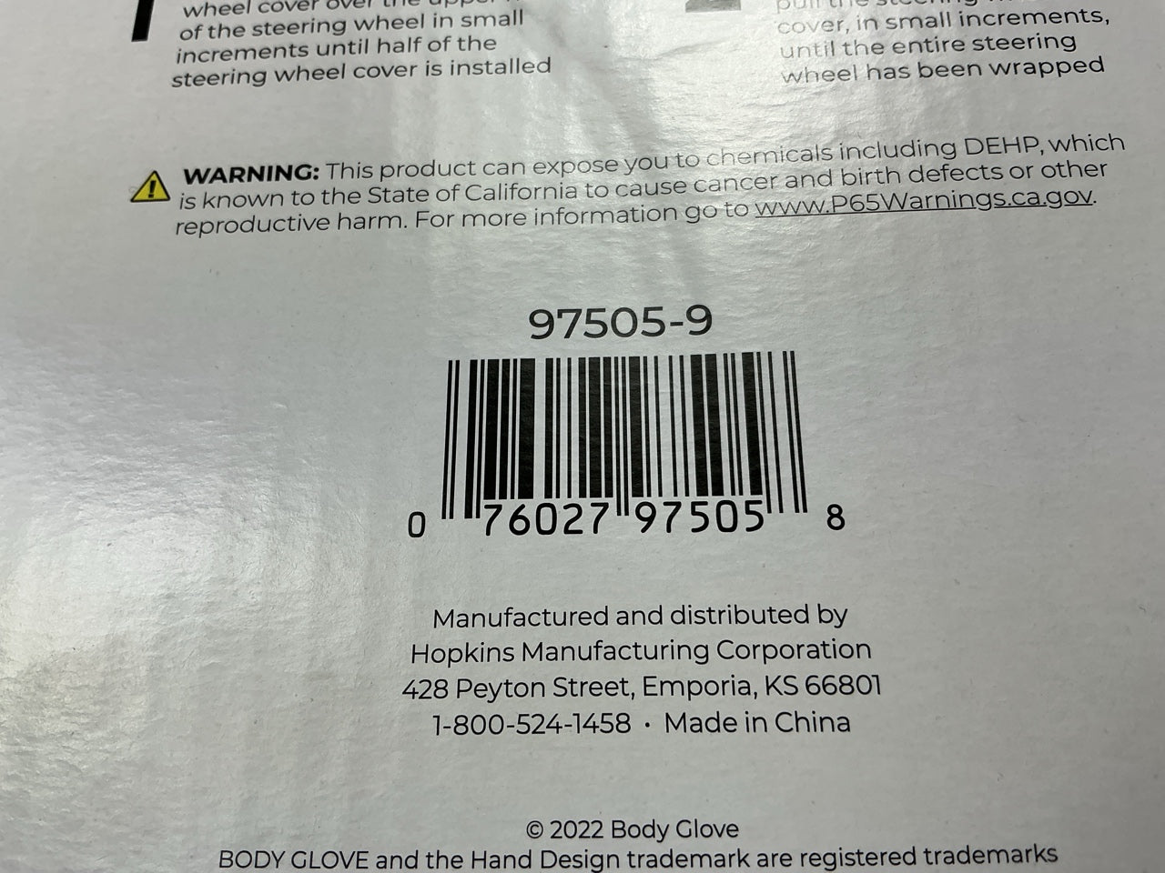 Body Glove 97505-9 Smooth Steering Wheel Cover - 14.''-15.5'' Diameter